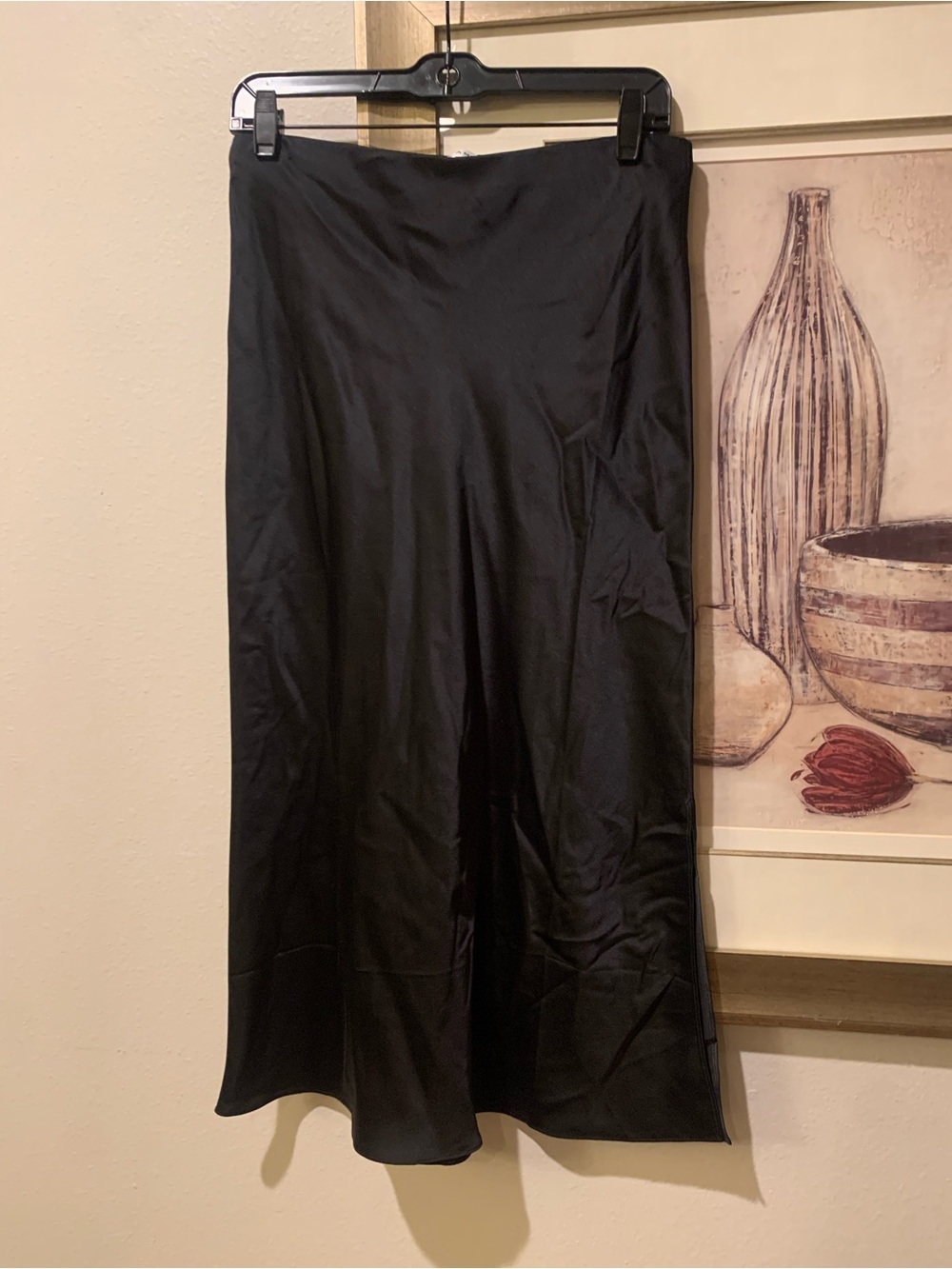 Frame Denim Black 100% silk skirt - Picture 3 of 10